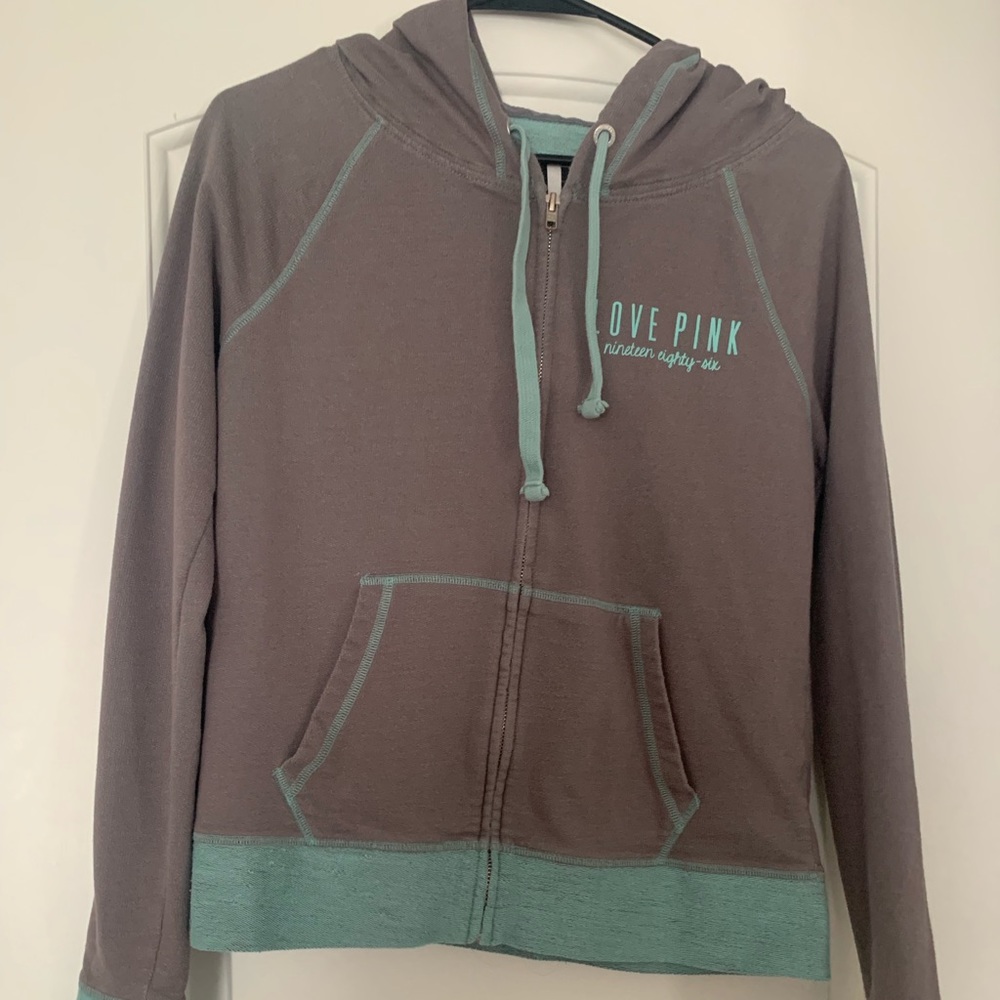 PINK blue and grey sweatshirt